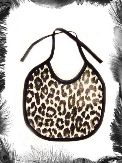 Leopard print baby bib