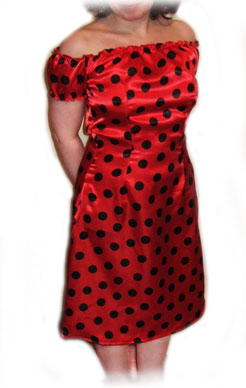 polka dot satin dress