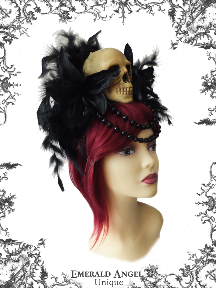 skull, feathers headdress, halloween, gothic, Día de los Muertos