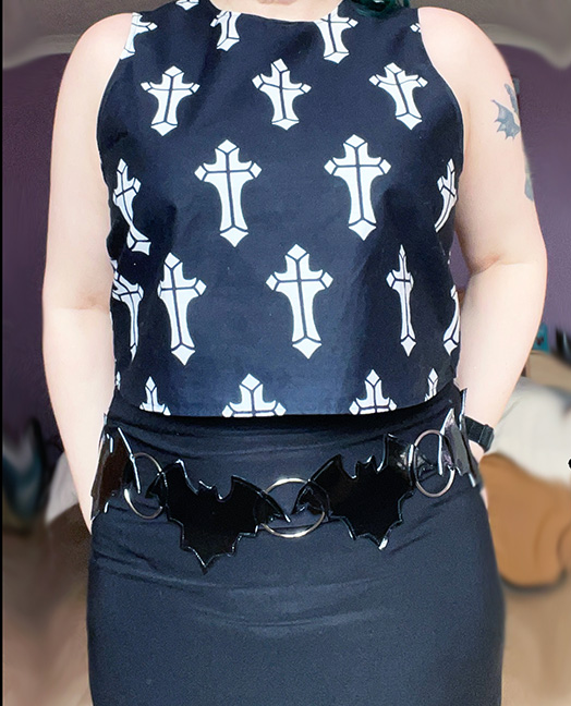 gothic crosses crop top